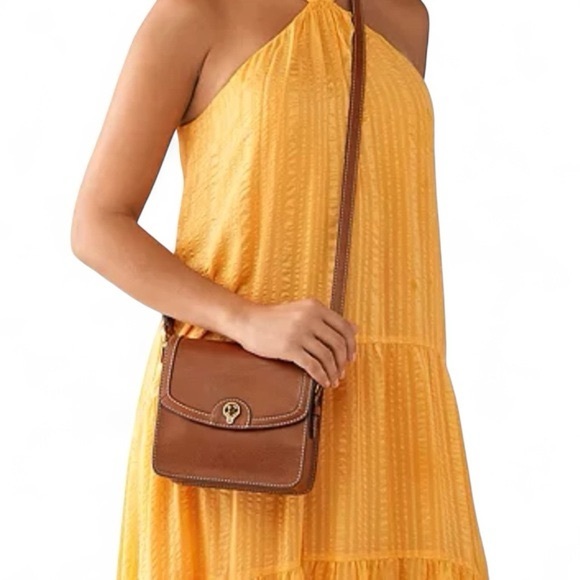 FOSSIL Brown Leather Crossbody Bag Ainsley Flap - Picture 15 of 15